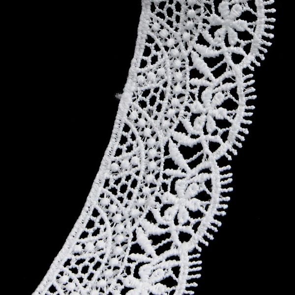 Кружево гипюр (плетёное) 45 мм / 3 метра, матовое, C501 белый