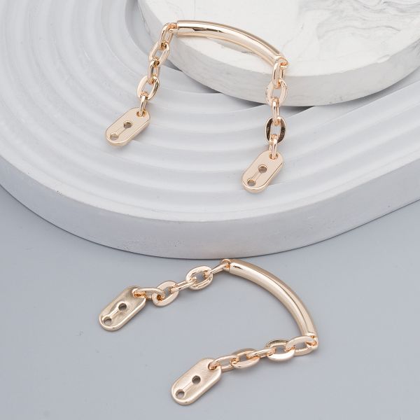 Цепочка-вешалка 105х7 мм, металл, Gold золото, 2 шт, MB196