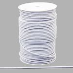 Резинка шляпная (шнур эластичный) ⌀4.0 мм / 100 метров, 01 белый