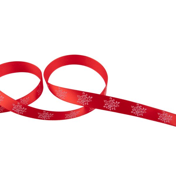 Лента атласная с рисунком 12.0 мм / 22.8 метров, F1 112/001 т.красный/белый, Gamma ALP-121