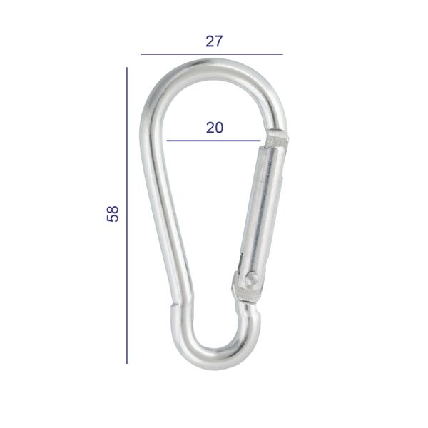 Карабин металл 20.0 мм (58х27 мм), 10 шт, 04 никель, Gamma GH 120/25/10