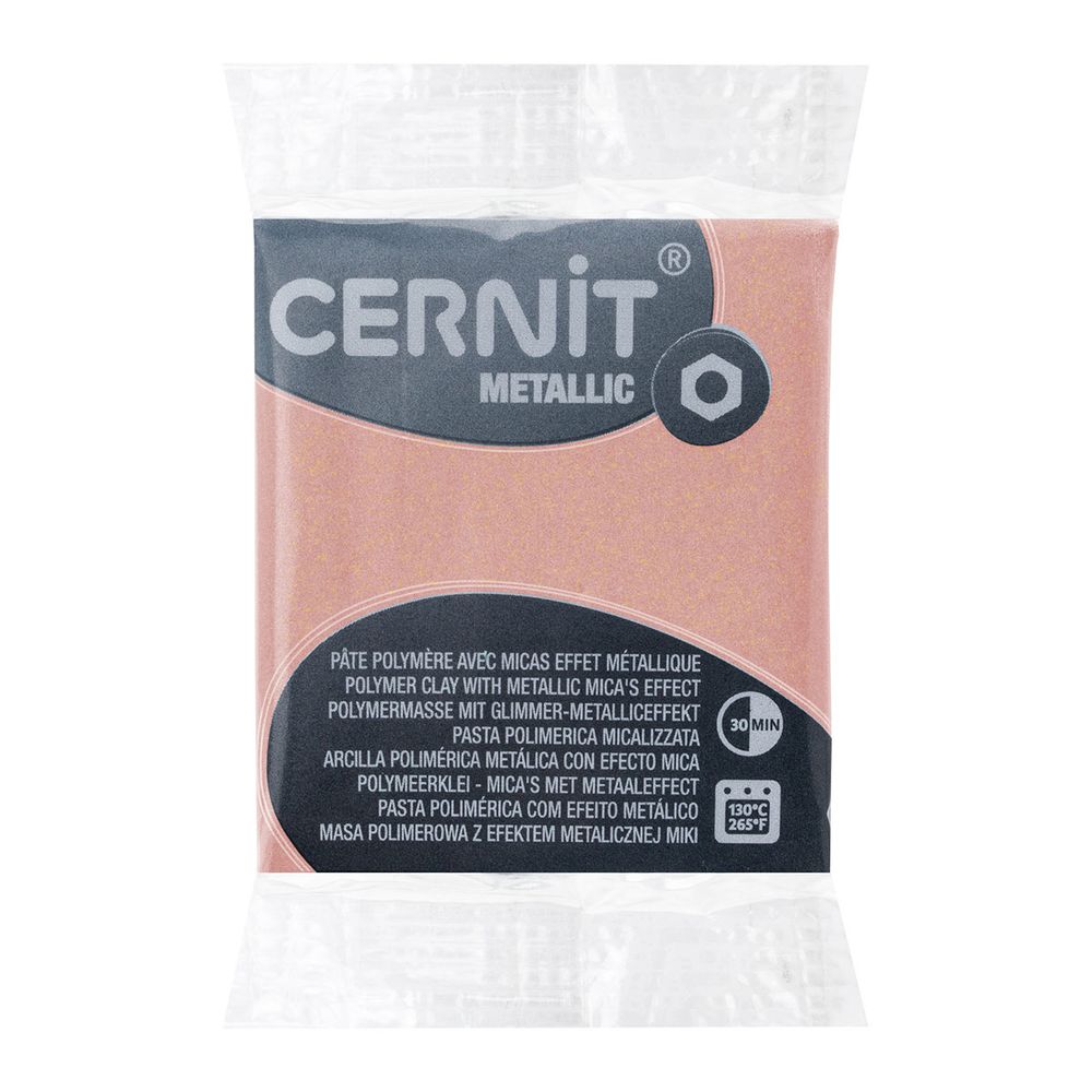 Полимерная глина запекаемая Cernit Metallic, 56 г, 052 розовое золото