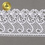 Кружево гипюр (плетёное) 70 мм, диз. 110, цв.01 белый, уп. 9 м, Kruzhevo