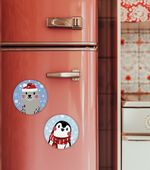 Картина по номерам Фрея PNBM-030, Снежные малыши, (на магните) 9х9 см