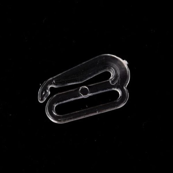 Крючки для бюстгальтера пластик 13.0 мм, 100 шт, прозрачный