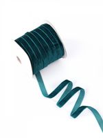 Лента бархатная (тесьма) 10.0 мм / 22.86±1 метров, арт.10VR39 нейлон цв.т.зеленый