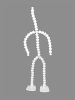 Скелет для кукол и игрушек 35 см, со ступнями ног 10 звеньев - 11 см, ноги 12 звеньев - 13 см