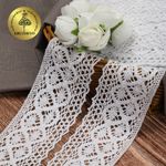 Кружево вязаное (тесьма) 50 мм / 10м, 6368 цв.02 белый, Kruzhevo