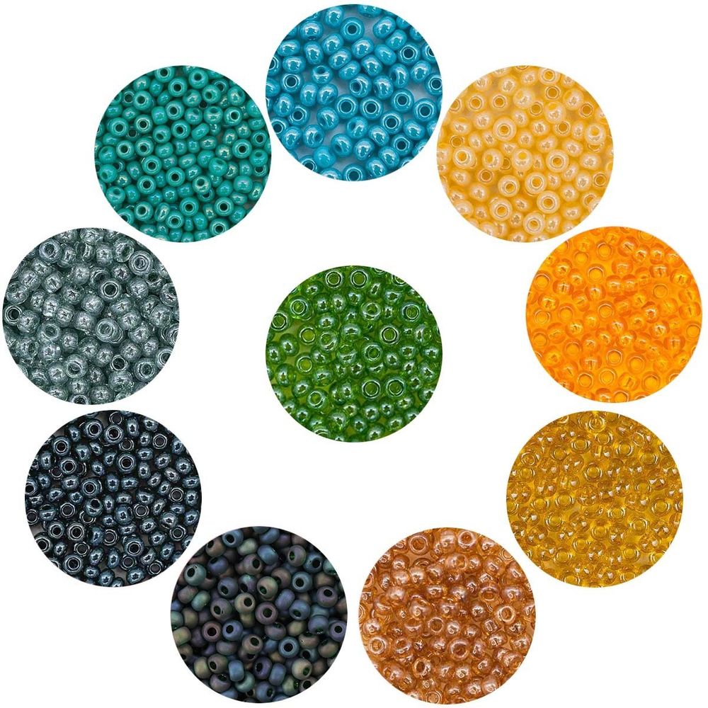 Набор бисера Preciosa 07, 10 цветов по 5 гр, № 10/0 (2.3 мм), диаметр 2,3 мм, 50 гр