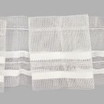 Лента (тесьма) шторная: сборка бантовая (1:2) 60 мм / 50 метров, (2 ряда петель, 2 шнура), прозрачный, C93M