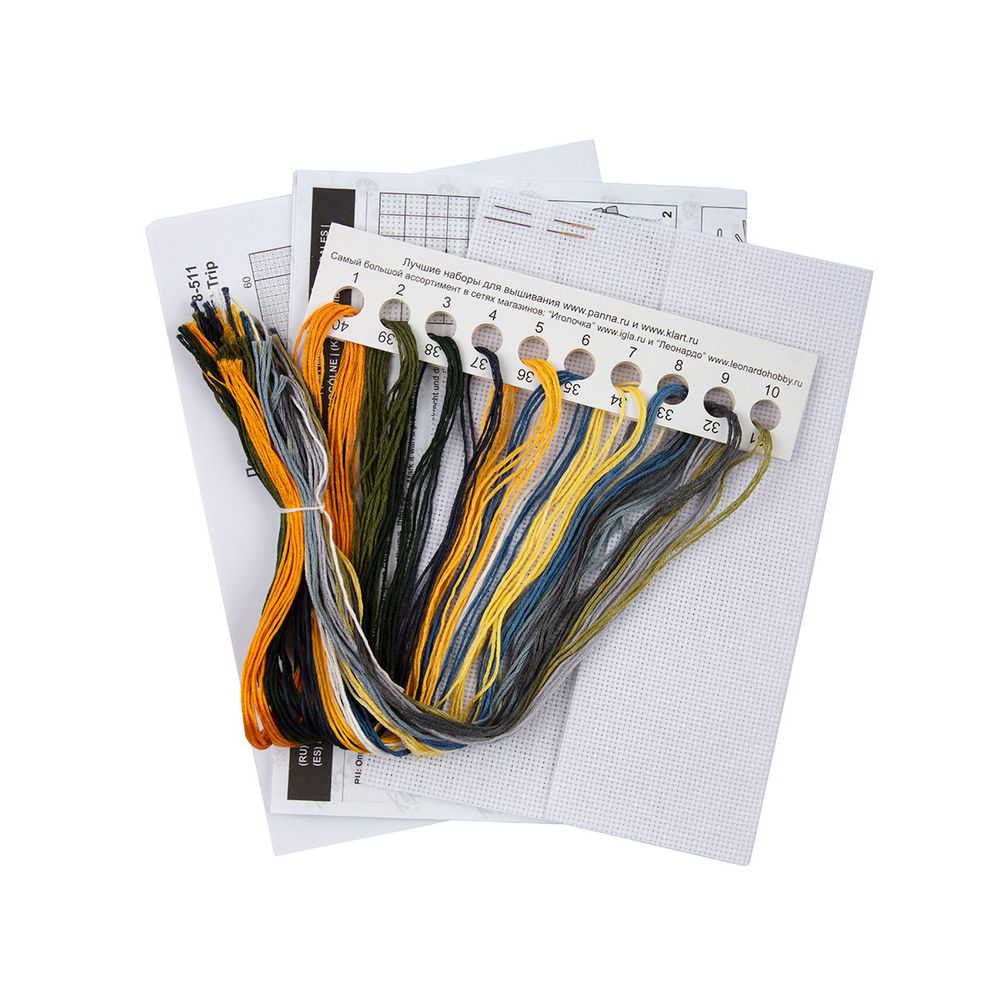 Набор для вышивания нитками Klart, Поездка к закату, 10х10 см