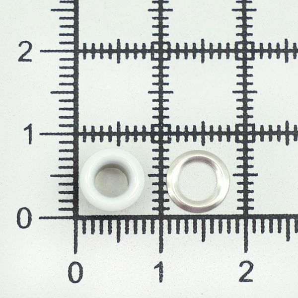 Люверсы металл ⌀_3.0 мм (внутр.), белый, 100 шт, BIG