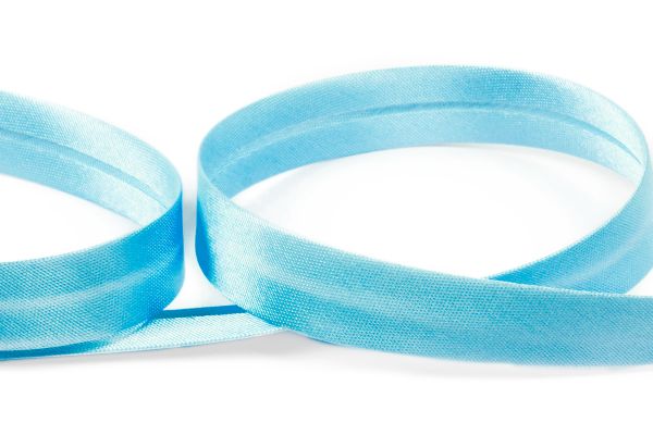 Косая бейка атласная 12 мм / 132±1 метра, 043 голубой, Gamma GK-12P