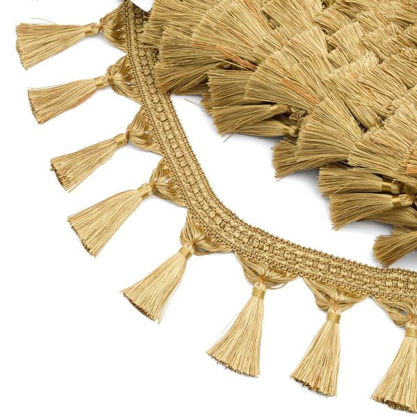 Бахрома отделочная широкая 115.0 мм / 25 метров, с кистями 112 золотистый