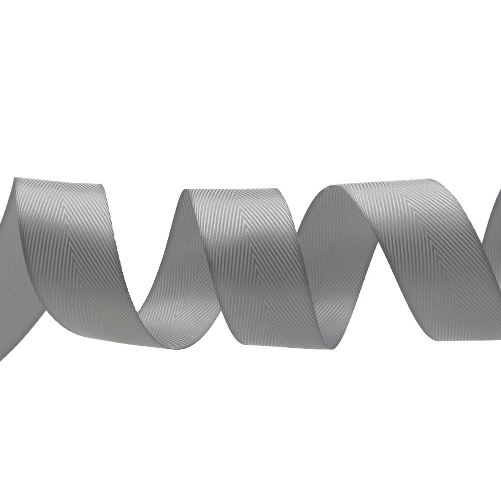 Лента декоративная ёлочка 40.0 мм / 20±1 метров, 43 св.серый