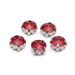 Хрустальные стразы в цапах круглой формы, красный 8 мм, 10 шт. Astra&Craft, РЦ008НН8
