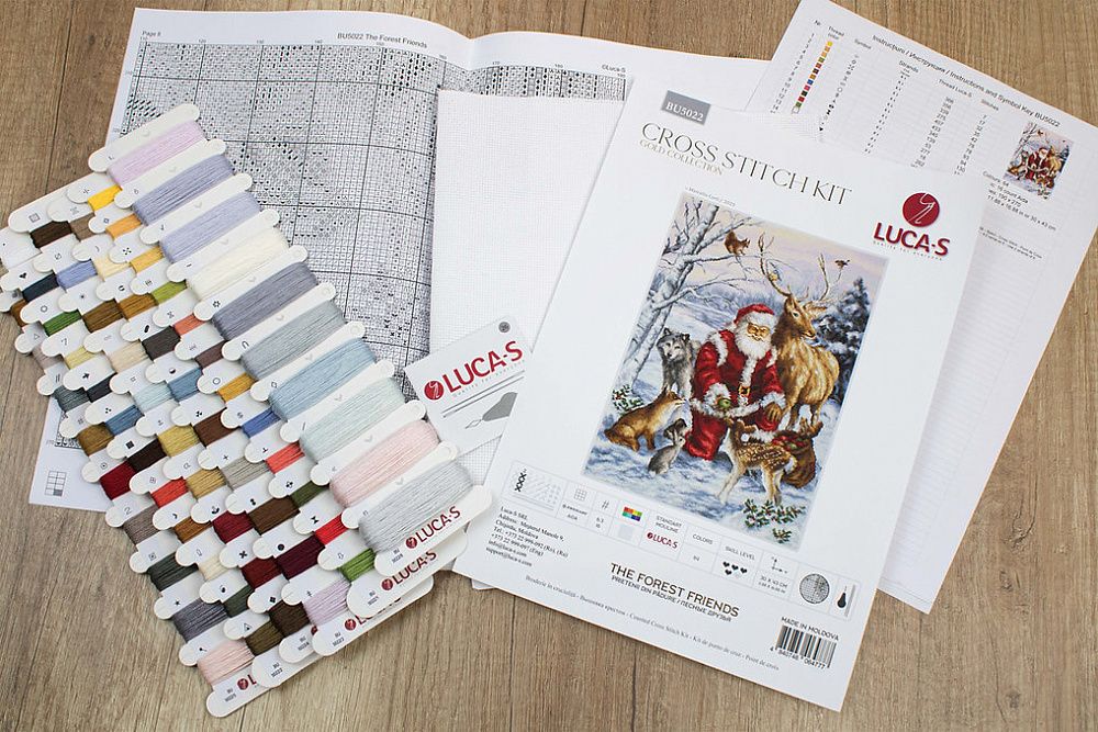 Набор для вышивания нитками Luca-S, Лесные друзья 30х43 см