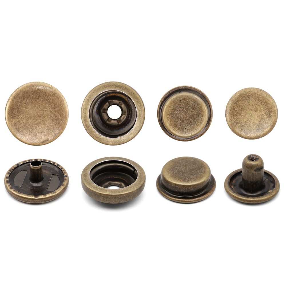 Кнопка Дельта (O-образная) ⌀15/15 мм, ≈720 шт, МЕТАЛЛ, антик, NEW STAR