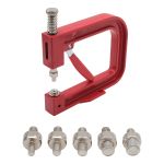 Ручной пресс для установки бусин на шипах с насадками 4, 5, 6, 8, 10 мм, New Star, красный