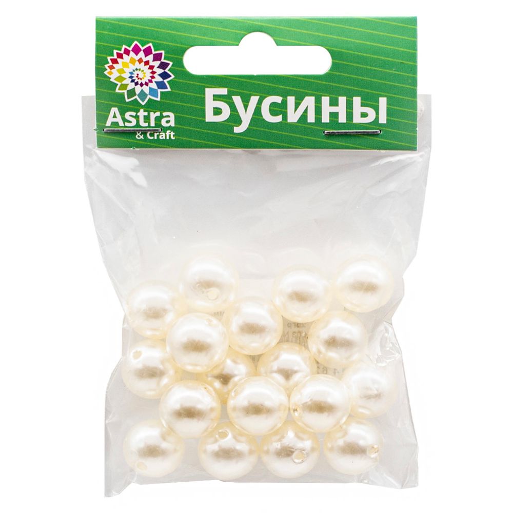 Бусины пластик (жемчуг) ⌀14 мм, 25 г, Astra&Craft, 003 NL телесный