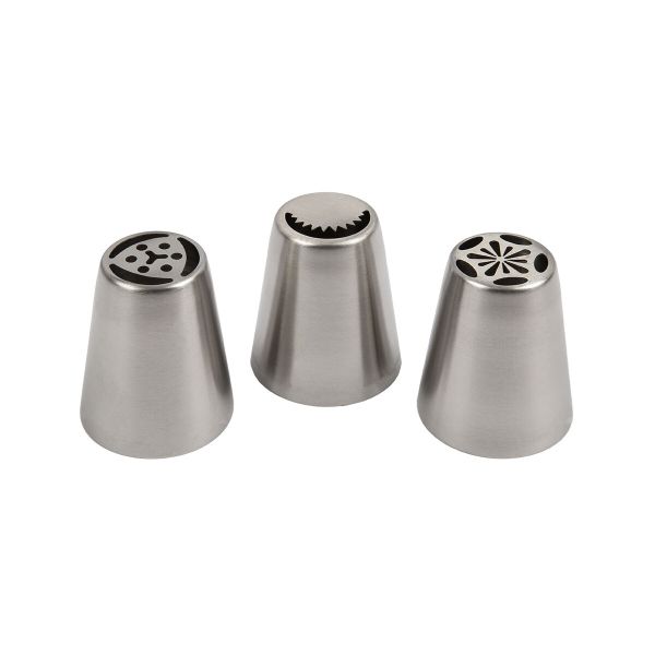 Набор кондитерских насадок металл, 3 шт, №02 металл, S-Chief SHF-0118