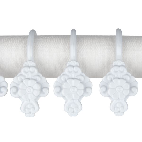 Крючки шторные для карниза навесные ⌀6 мм, 10 шт, 03 белый, Sofi H40