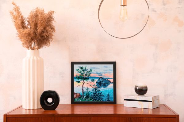 Набор для вышивания нитками Panna, На берегу Байкала, 16.5x16.5 см