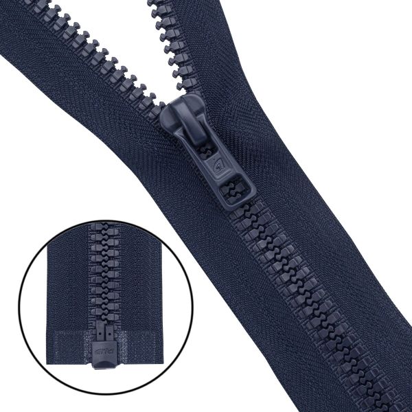 Молния трактор Arta Т6 (6 мм) 1 зам., разъем., 75 см, (2076), A058 т.синий, НОВЫЙ МАТОВЫЙ ЗАМОК, уп.5 штук