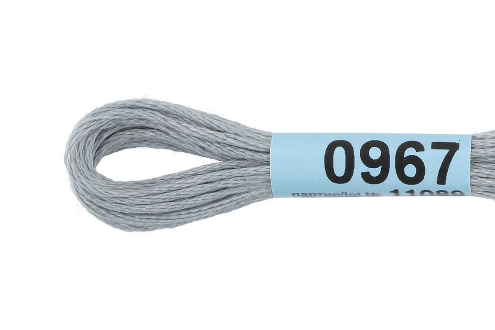 Мулине Gamma 100% хлопок, цв.0967 св.серый, 24 мотка по 8 метров