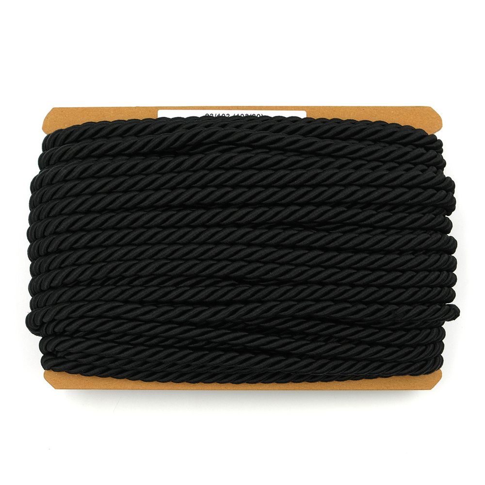 Шнур витой ⌀9.0 мм / 25 метров, вискоза, 103/30 черный