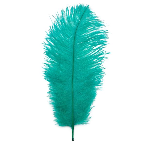 Перья страуса декоративные 20-25см, 10 шт в упак, изумрудный