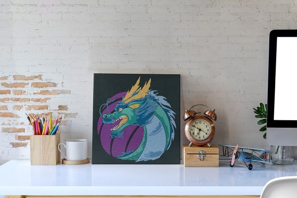 Алмазная (кристальная) мозаика Фрея, постер Китайский дракон, 30х30 см