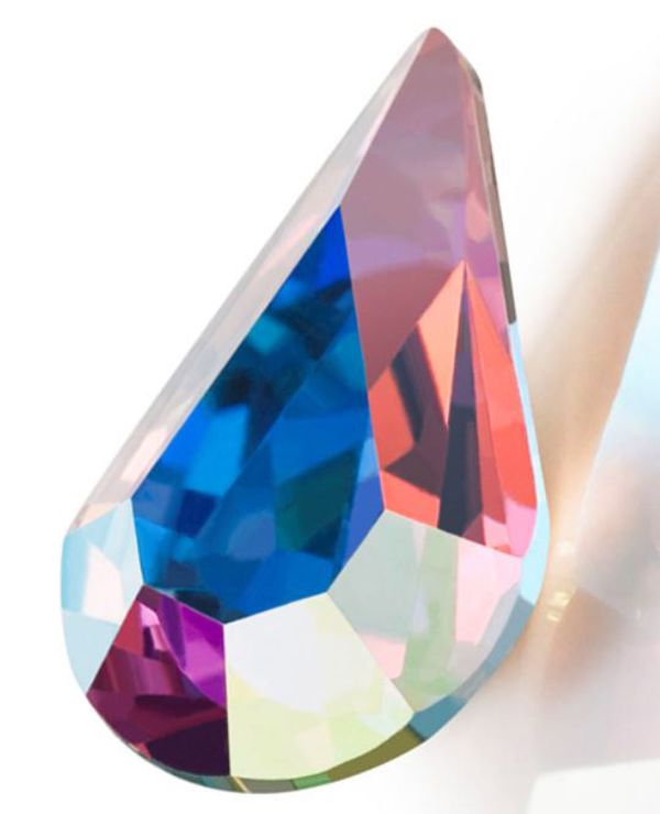 Стразы стекло 8х4.8 мм, 12 шт, Перламутр (crystal AB), Preciosa 435-15-615