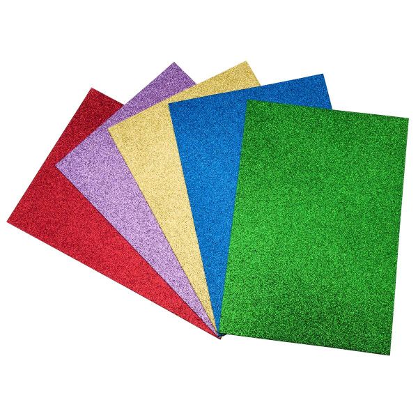Фоамиран с глиттером, ассорти, 20х30 см, 2 мм, упак./5 шт., Astra&Craft (1), EVA-1012