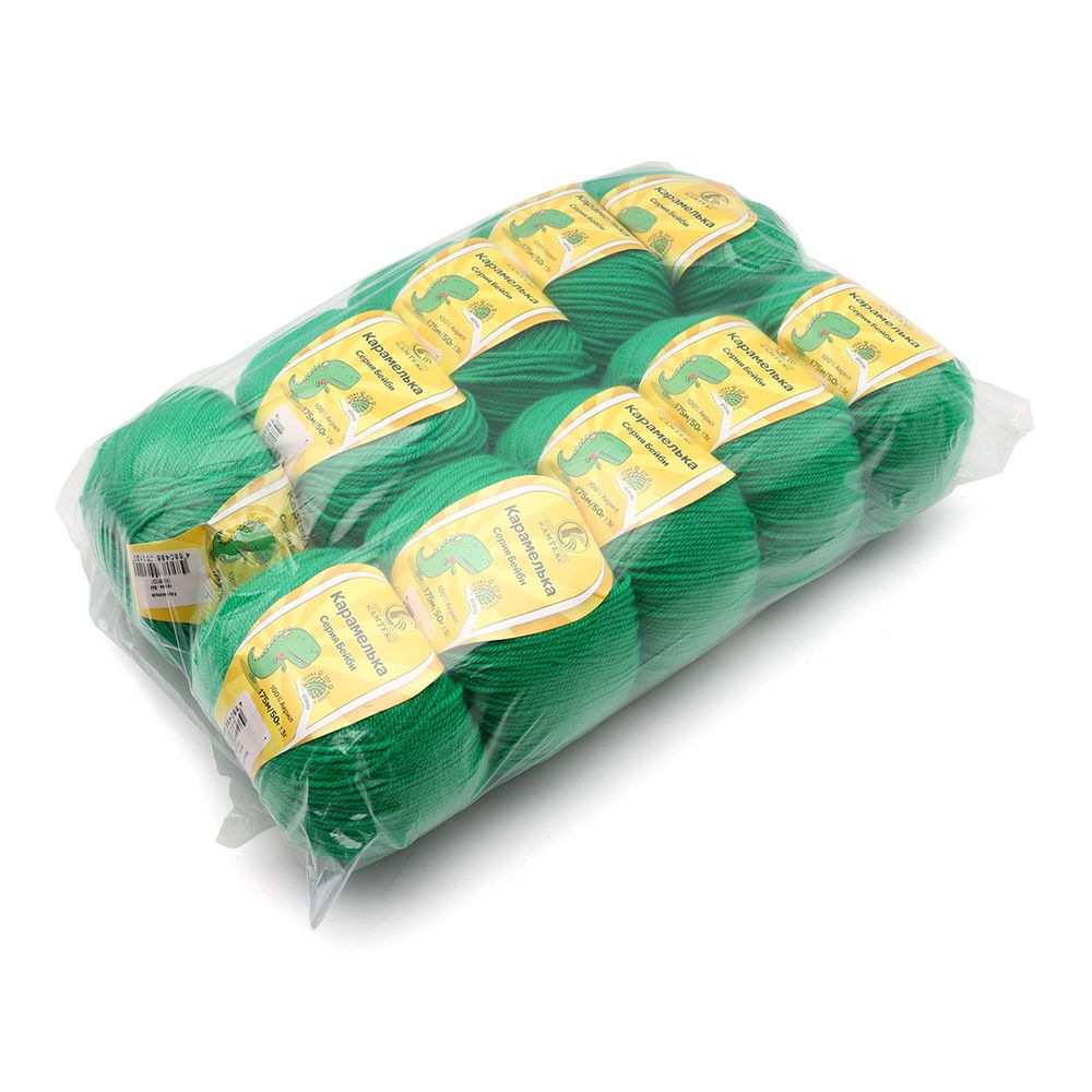 Пряжа Камтекс Карамелька / уп.10 мот. по 50 г, 175 м, 044 трава