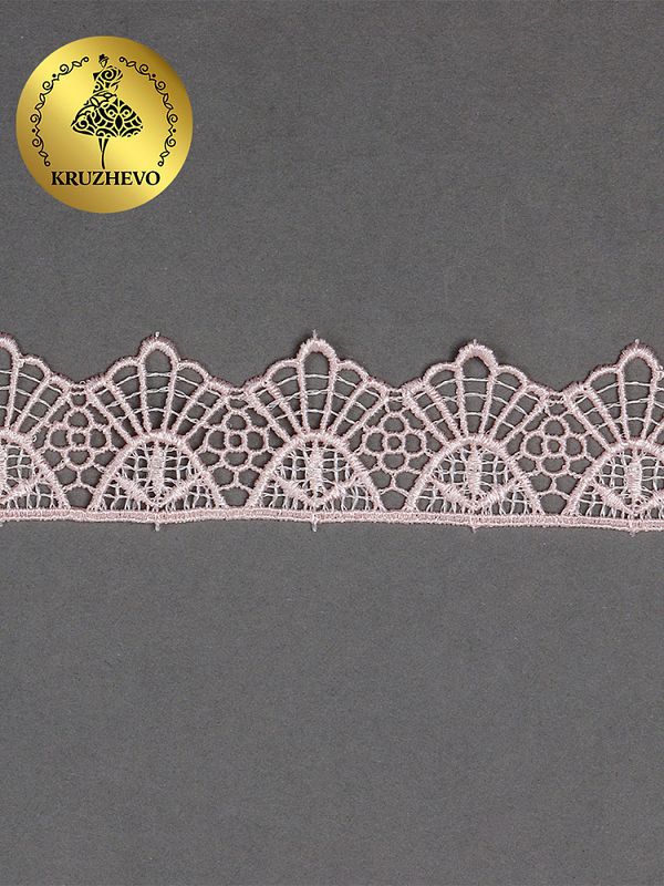 Кружево гипюр (плетёное) 30 мм, диз.TR.4GB2502 цв.7 розовый уп.9м, Kruzhevo