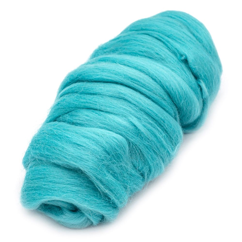 Шерсть для валяния Камтекс Лента для валяния п/тонкая 1х50 г, (25-28 мкр), 2.1 м, 023 бирюза светлая