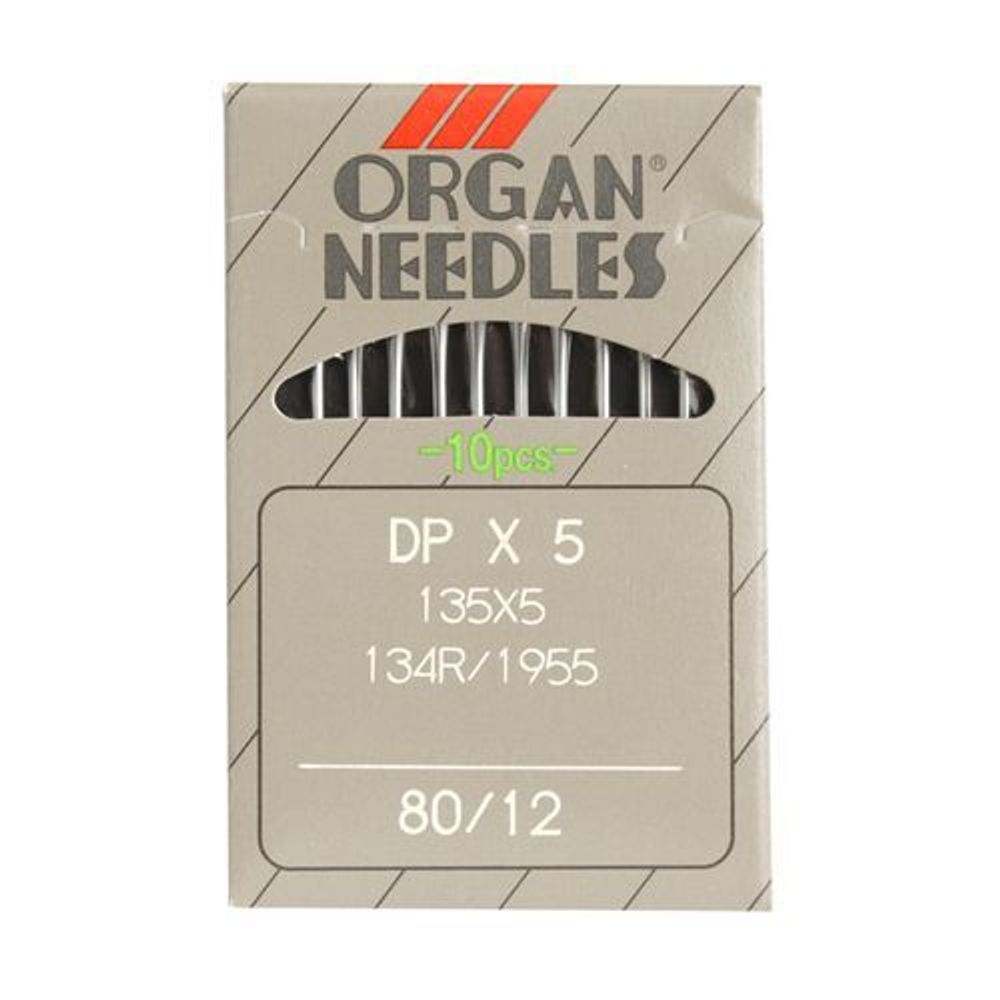 Иглы Organ, DPx5 №80 для прямострочных промышленных швейных машин, уп. 10 игл
