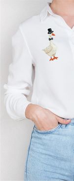 Набор для вышивания нитками Panna Живая картина JK-2317, Гусь в цилиндре, 4х7.5 см