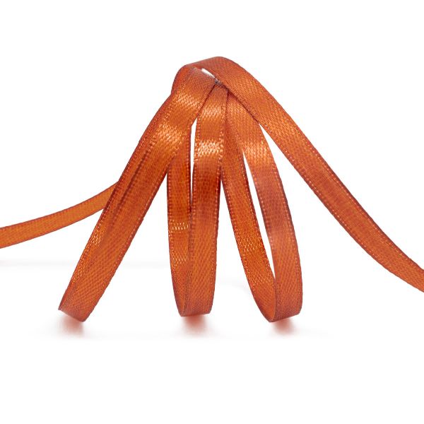 Лента атласная 1-сторонняя 6.0 мм / 22.86±1 метров, 046 т.оранжевый, Globus