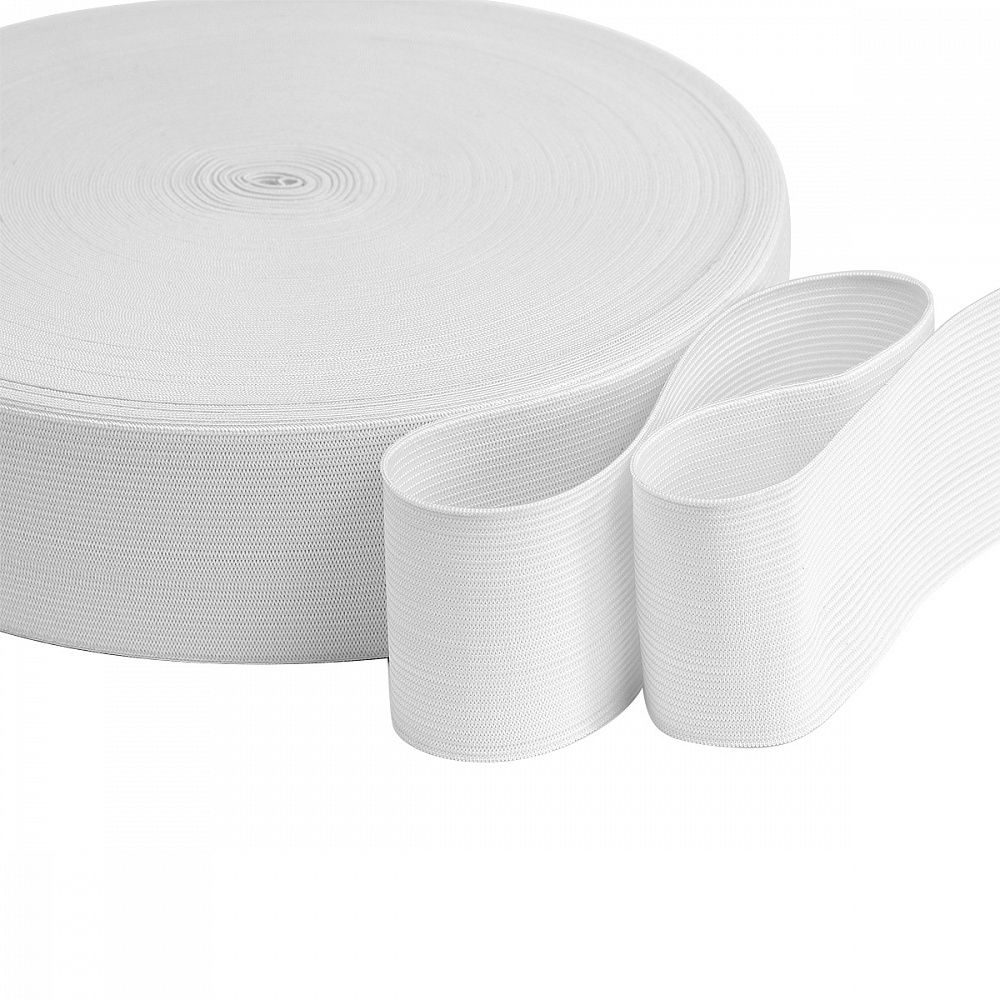 Резинка вязаная 50.0 мм / 40 метров, стандартная 3.9-4.3 г/п.м., белый