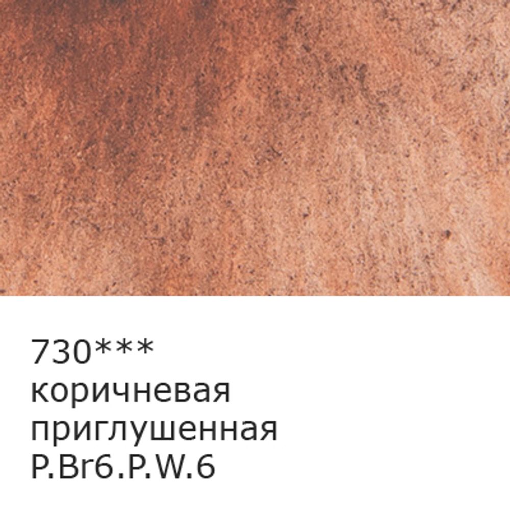 Краска акварель художественная, кювета 2.5 мл, 730 коричневая приглушенная, Vista-Artista VAW