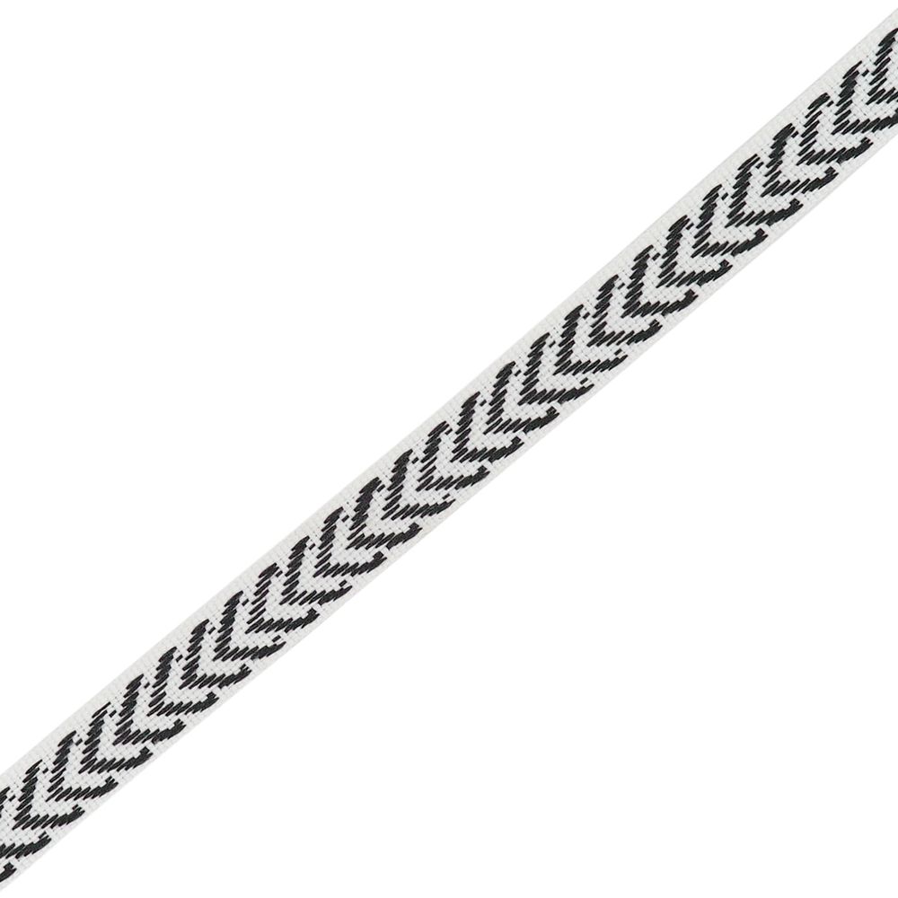 Лента (тесьма) жаккардовая 10.0 мм / 25±1 метров, Славянский орнамент Оберег, рис. 9880, белый/черный, С3853Г17