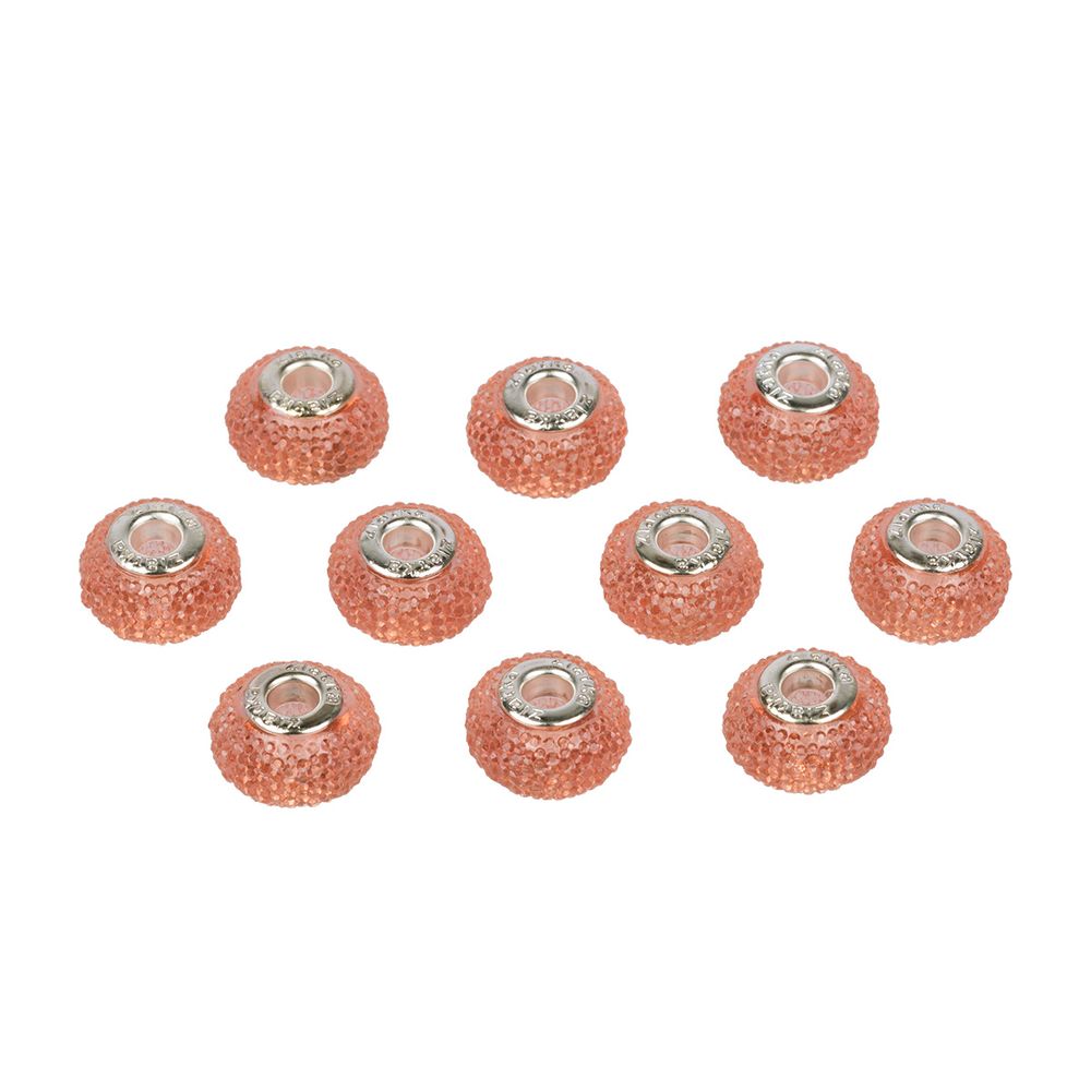 Бусины шармы 16 мм, 10 шт, смола, №03 розовый, Zlatka RFB-16