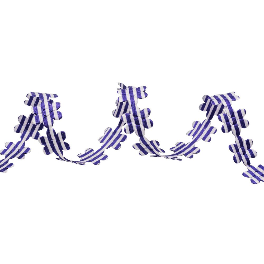 Лента фигурная Цветочки, 18.0 мм / 25 м (04 фиолетовый/белый), YH114