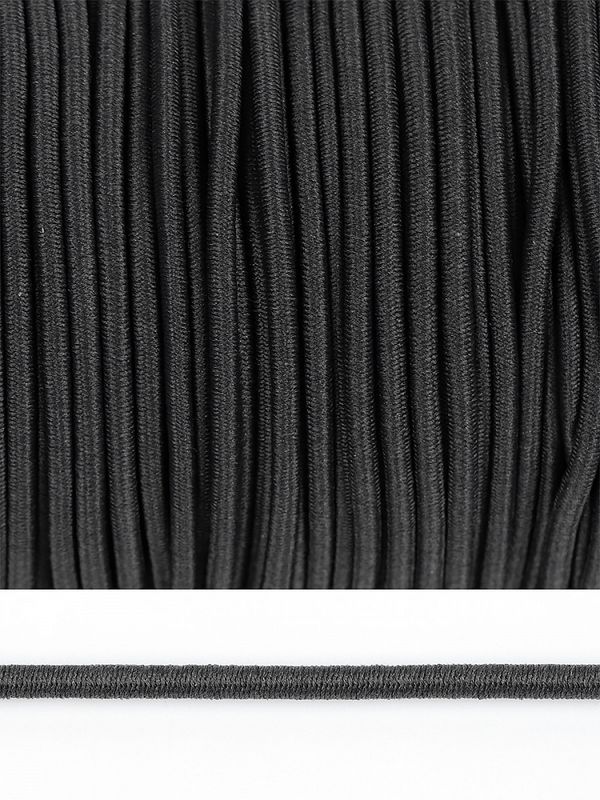 Резинка шляпная (шнур эластичный) ⌀2.5 мм / 100 метров, F312 тёмно-серый