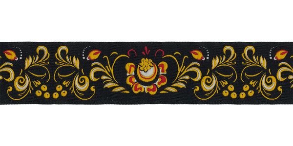 Лента (тесьма) жаккардовая 35.0 мм / 10±0.5 метров, черный, Gamma DBTRJ-82