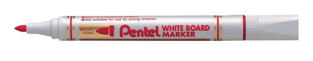 Маркер для белых досок 4.2 мм, пулевидный 12 шт, MW85-BE красный, Pentel