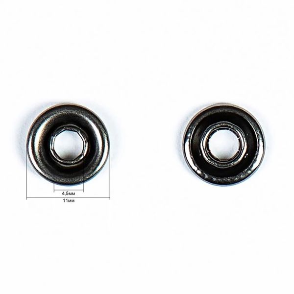 Часть кнопки рубашечной ⌀11 мм (B-часть), чер.никель, 100 шт, S090528, BIG