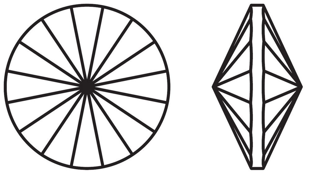 Стразы стекло 10.7 мм, 12 шт, SS47 белый (crystal), Preciosa